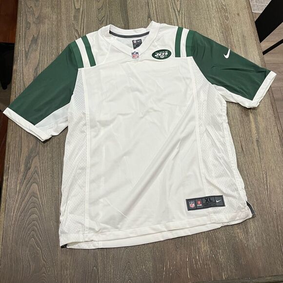 NWOT Nike On-Field New York Jets Jersey Short Sleeve V-Neck White Green XL - Picture 1 of 7